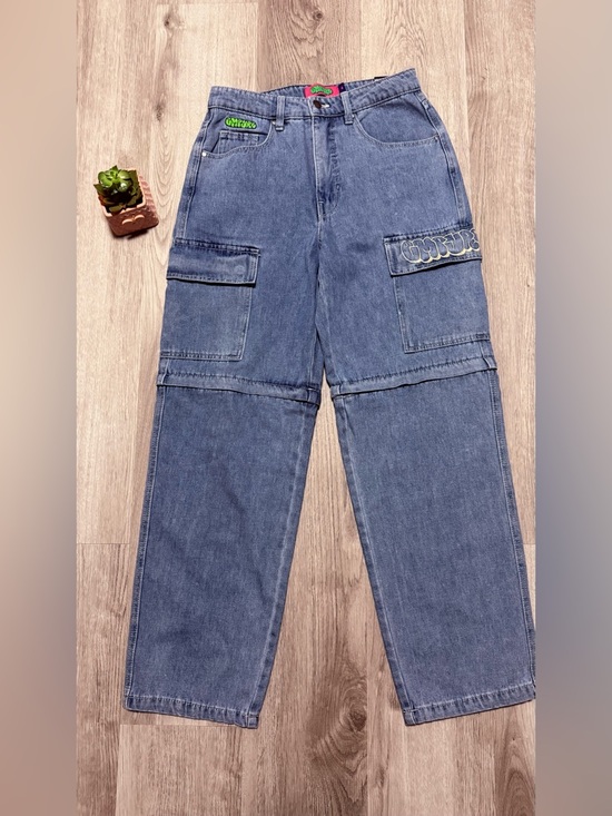 Empyre Denim - Empyre Blue Wide Leg Flare Jeans Denim Skater Graffiti style